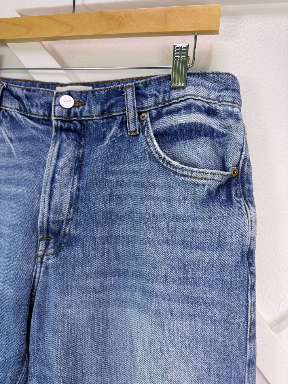 Frame Le Slouch Straight Leg Jeans In Newell Size 28 - Picture 5 of 13
